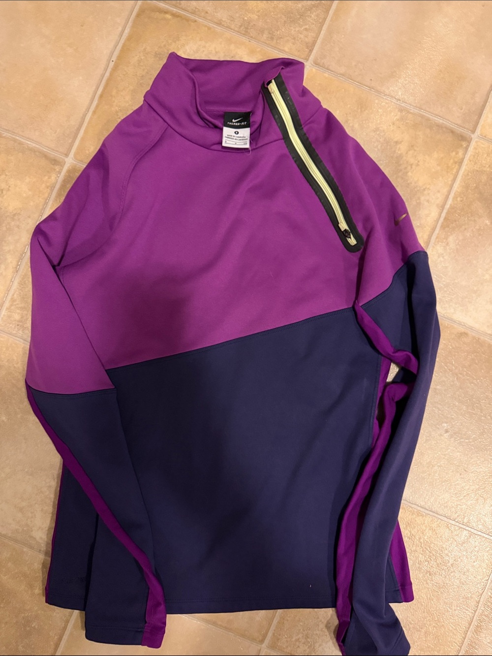 Nike Women’s Purple and Navy Quarter-Zip Ski Pullover